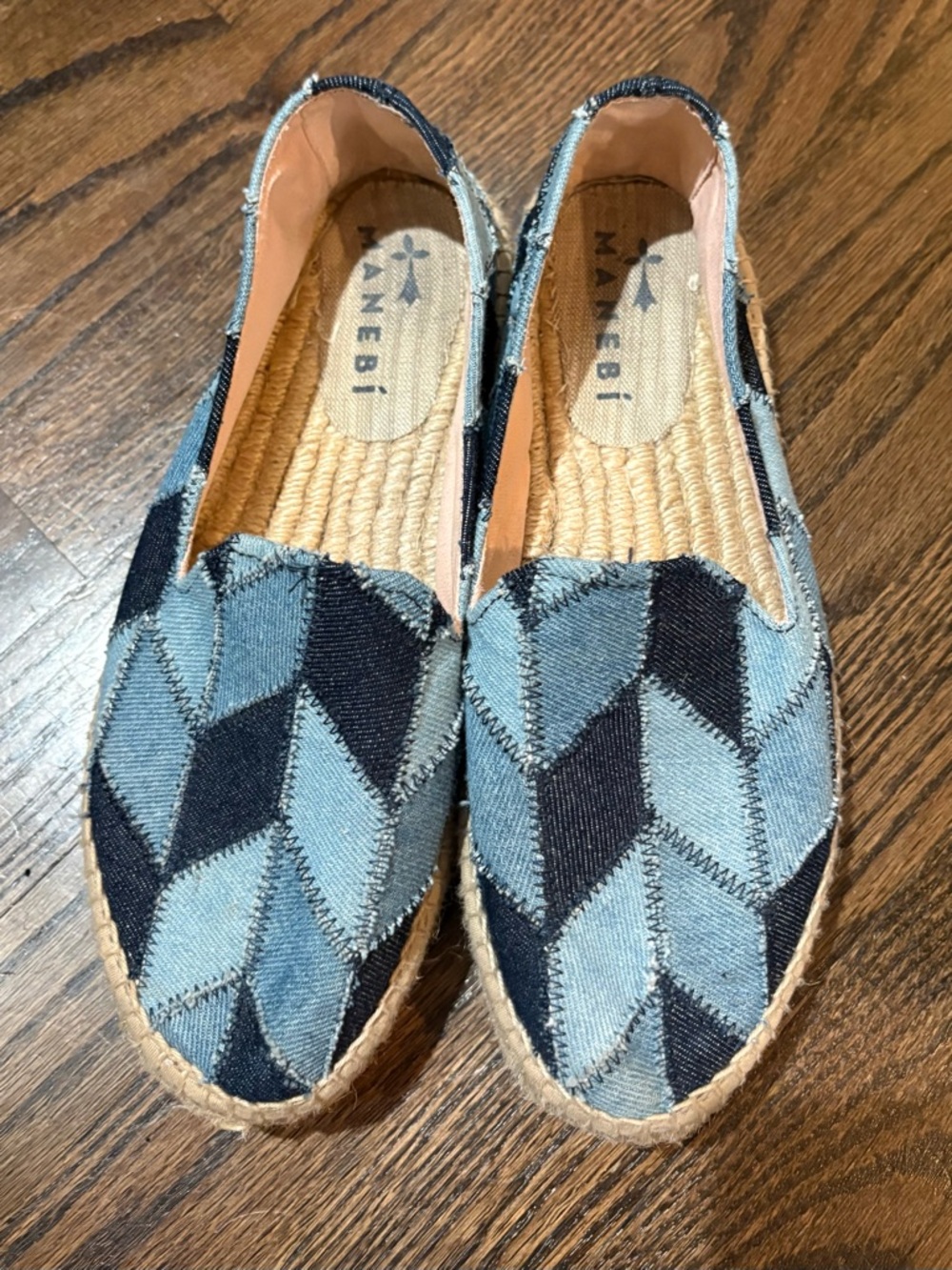 Marebi Women's Blue Patchwork Denim Espadrilles Size 40 EU/ 10 US